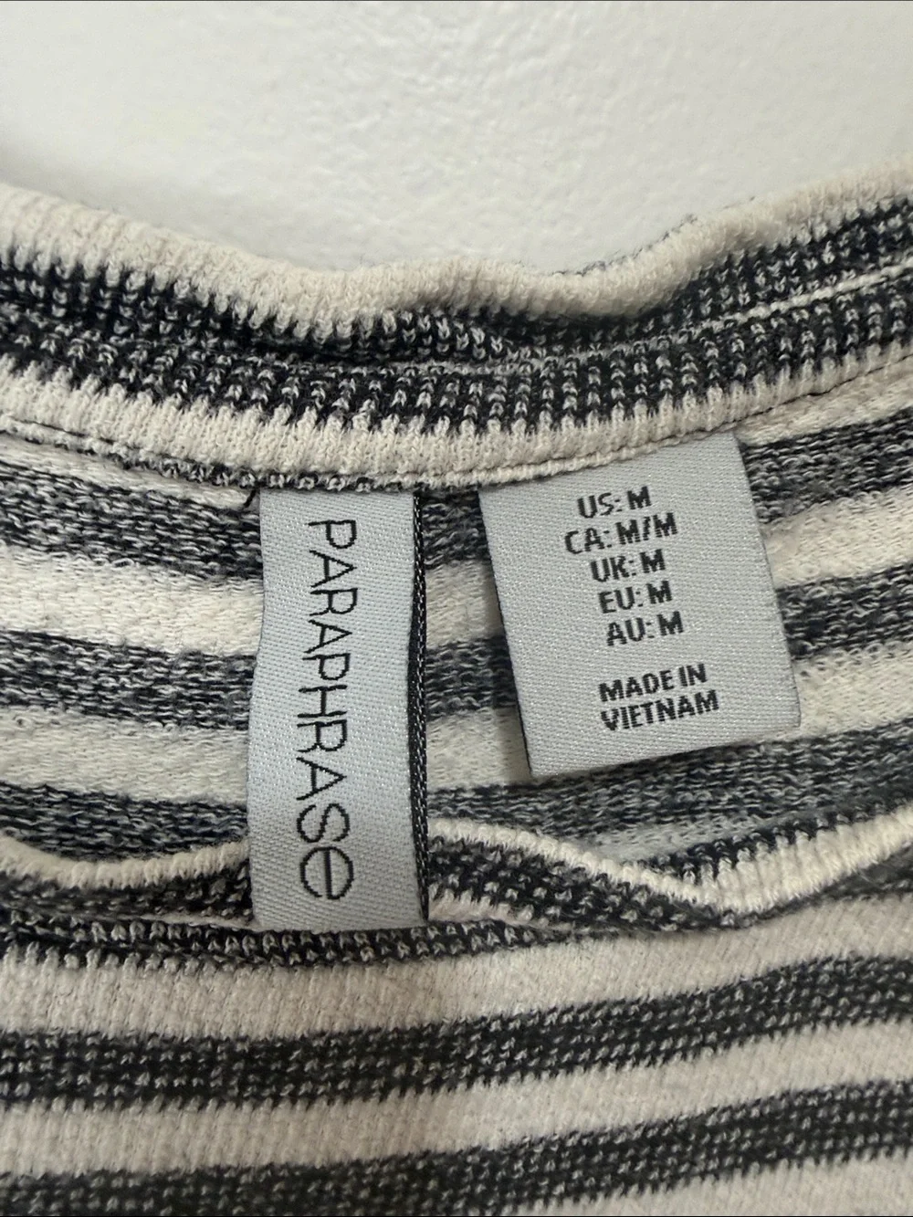 Paraphrase Striped Short Sleeve Dress - Black & White